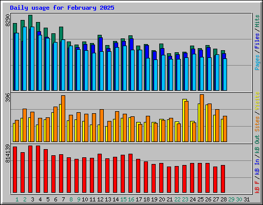 Daily usage for February 2025