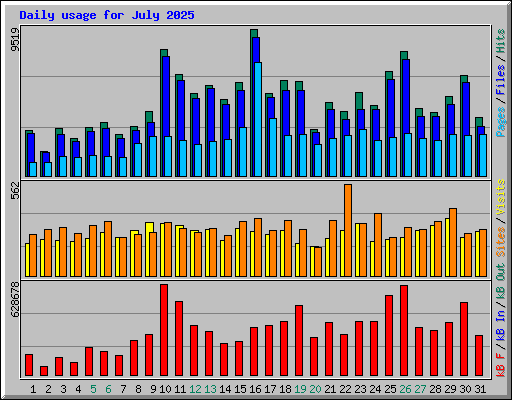 Daily usage for July 2025