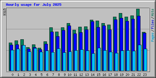 Hourly usage for July 2025